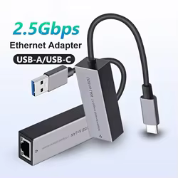 Adaptador USB C Ethernet 2,5G/1000/100Mbps tarjeta de red USB Lan RJ45 Thunderbolt 3 para ordenador portátil Macbook iPad tarjeta de red Ethernet