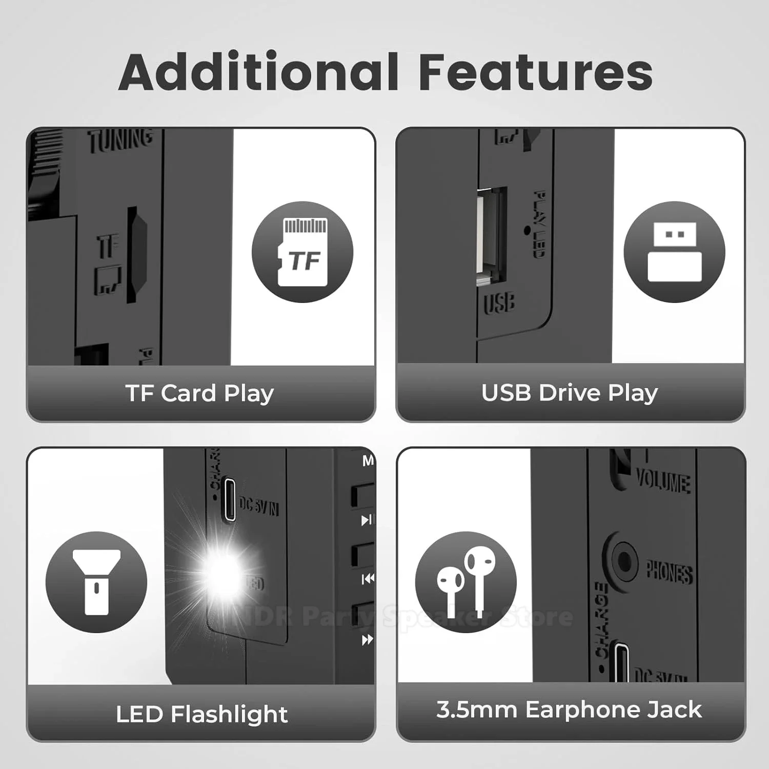 Reproductor de grabadoras de Cassette Vintage de Radio FM/AM/SW de bolsillo pequeño portátil con ranura para grabadora USB TF Radio altavoces Bluetooth - imagen 5