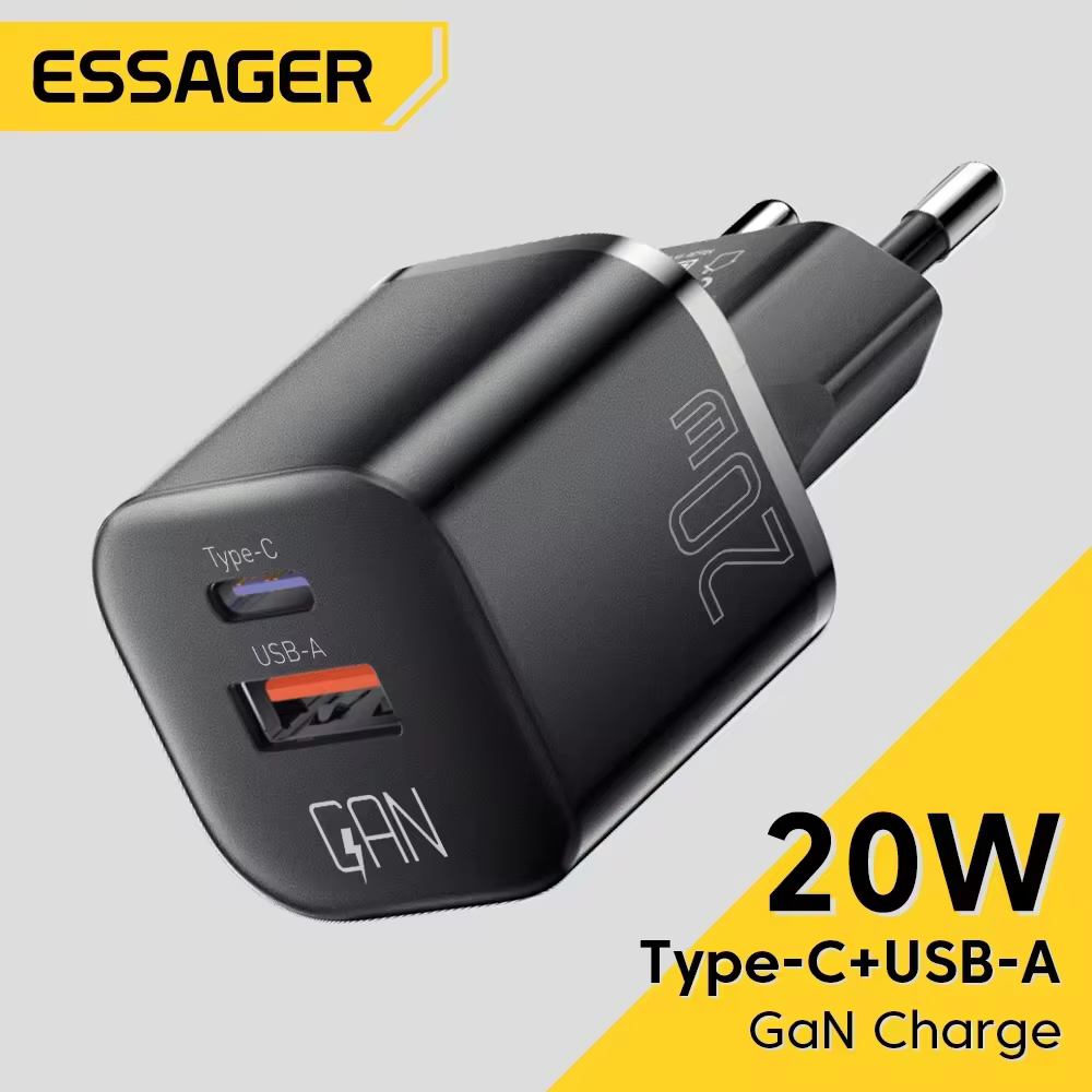 Essager Cargador GaN 20W USB-C PD QC3.0 - Carga rápida iPhone - imagen 2