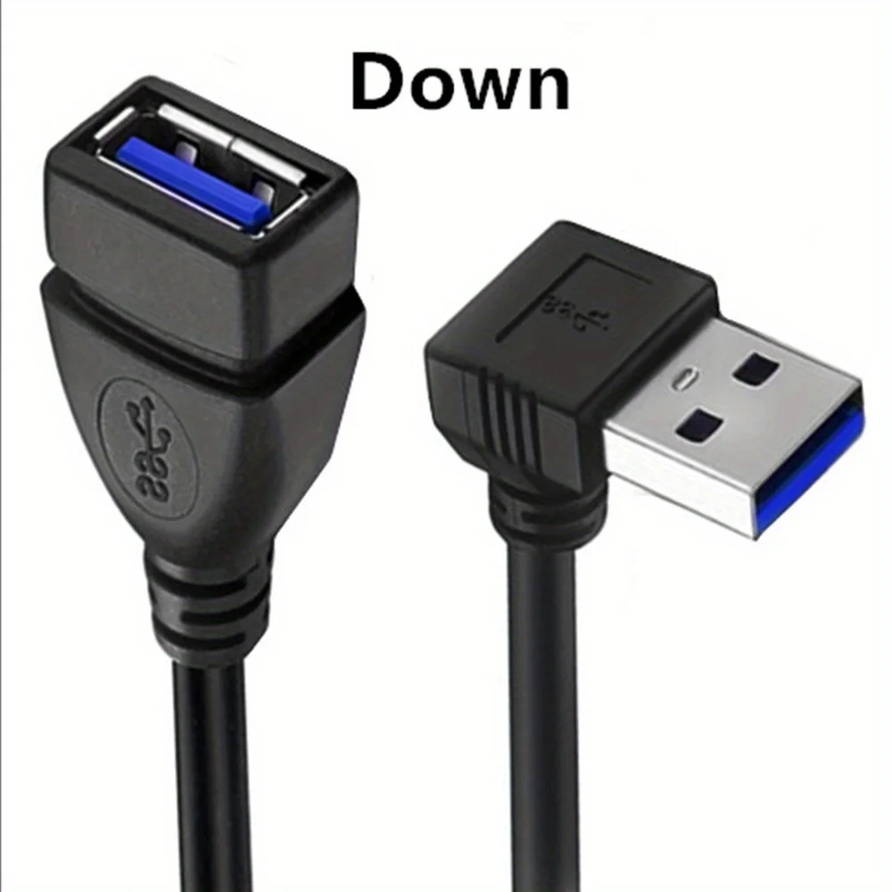 Cable de extensión USB 3,0 de 20cm macho a hembra ángulo de 90 grados sincronización de datos de 5Gbps carga rápida para PC portátil HDD móvil - imagen 4