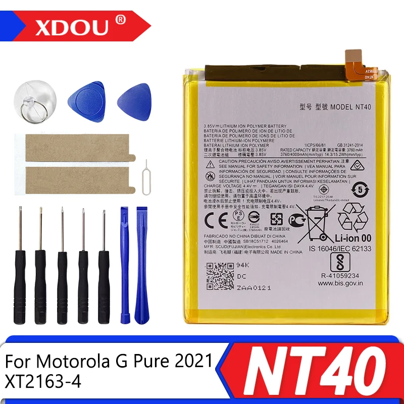 Nueva batería NT40 de 4000mAh para baterías de teléfono Motorola G Pure 2021 XT2163-4