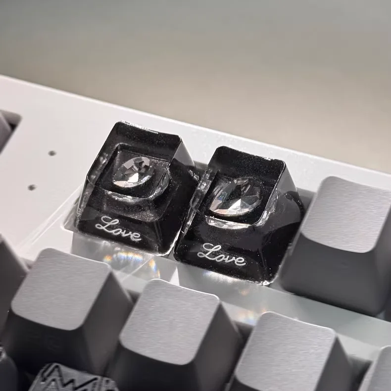 Tapa de tecla de corazón africano Delta, perfil de cereza R4, tapa de tecla de goteo de resina epoxi Original hecha a mano, personalizada, 1 unidad, tecla de teclado mecánico