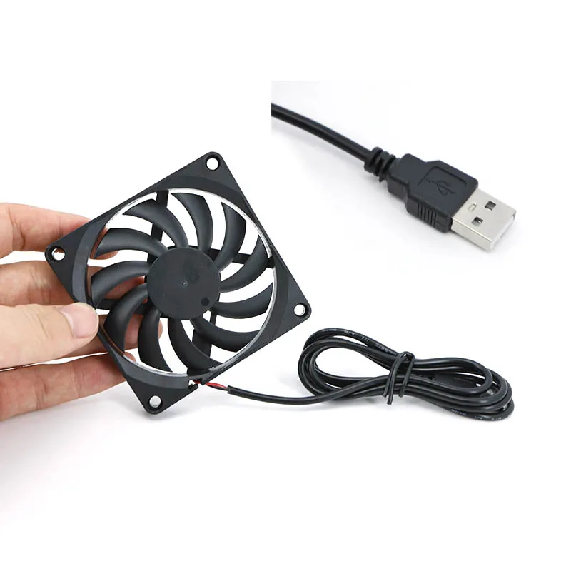 80x80x10mm 80mm 8cm DC 5V USB ventilador de caja de refrigeración para receptor DVR Xbox TV Box enrutador A7