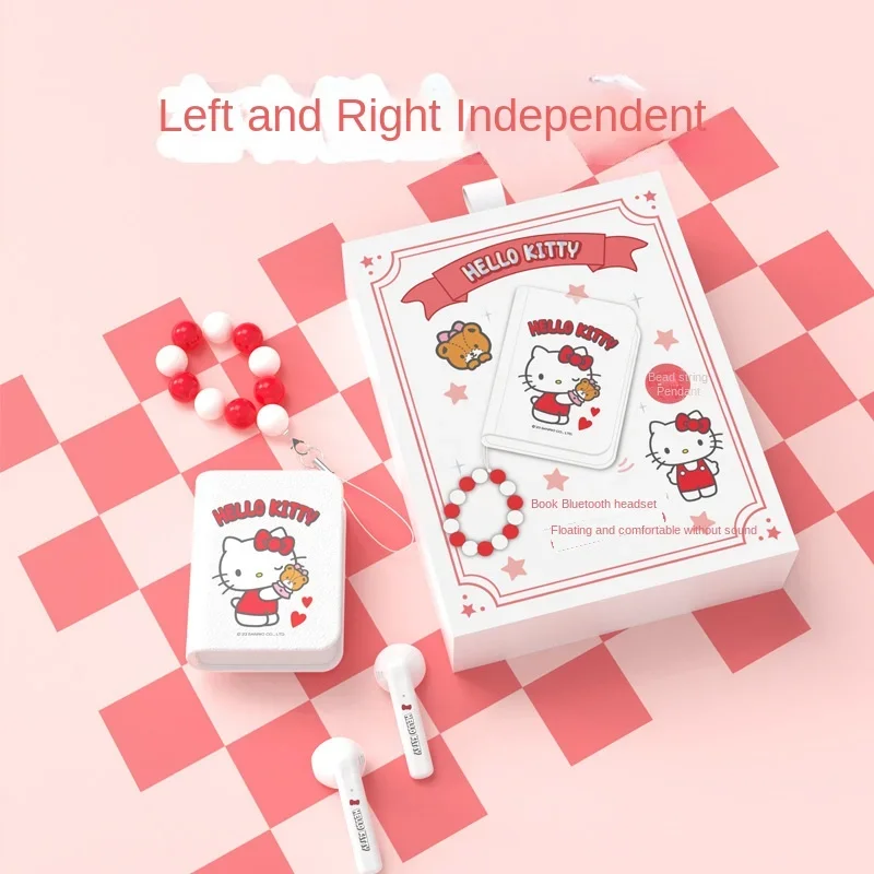 Auriculares inalámbricos HelloKitty Sanrio Kuromi Co para niñas, cascos con Bluetooth, Jade Guigou, TWS, bonitos - imagen 4