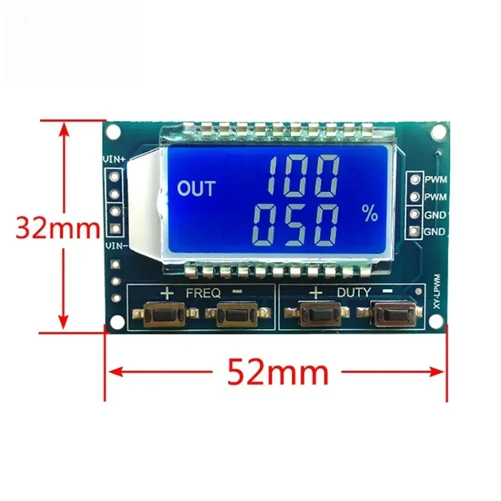 Módulo ajustable de ciclo de trabajo de frecuencia de pulso PWM, módulo generador de señal PWM, pantalla LCD, módulo de placa PWM de 3,3 V-30V