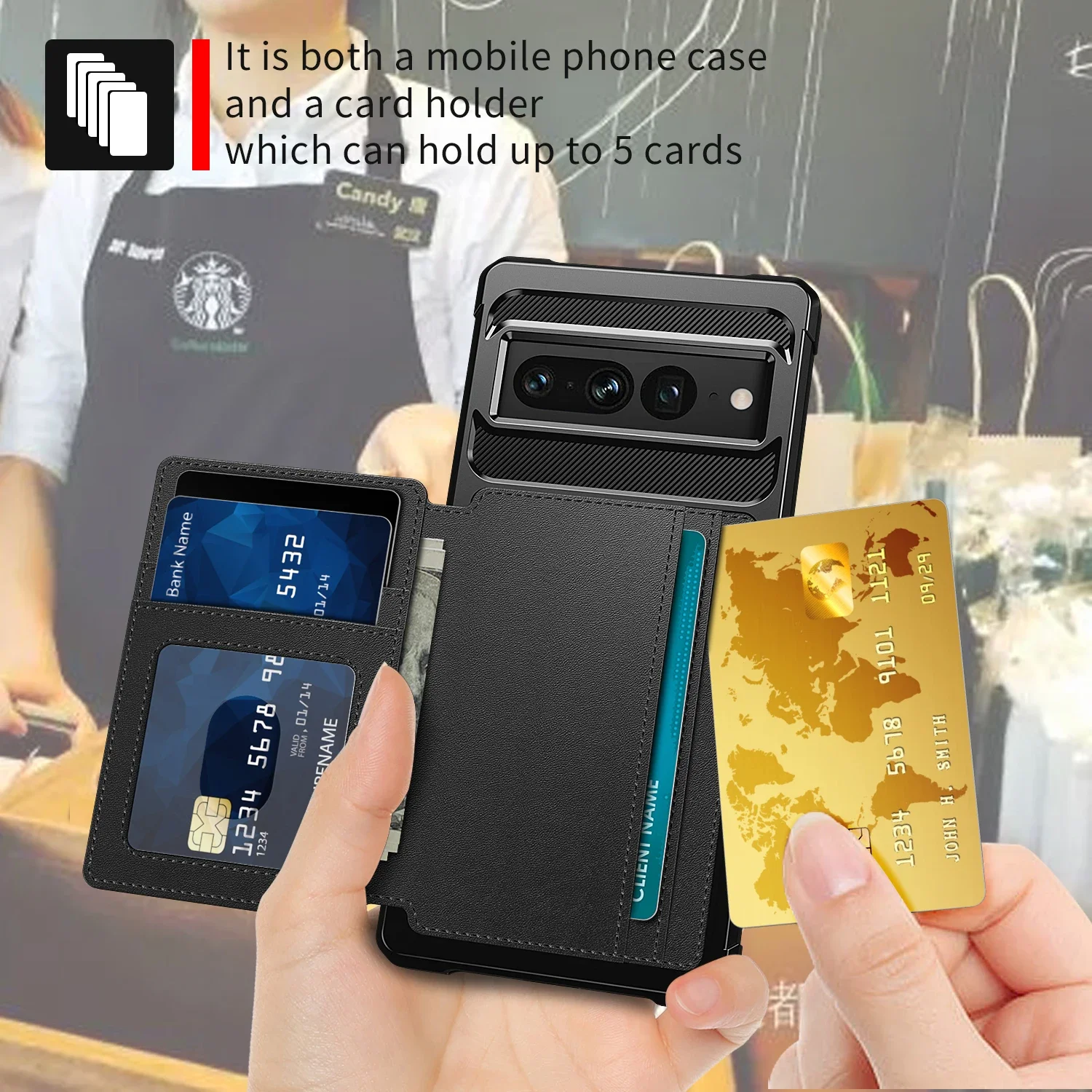 Funda magnética Solt con tarjetas tipo billetera de cuero para Google Pixel 9 Pro XL 7 8 7A, funda protectora a prueba de golpes con soporte de bolsillo para coche - imagen 3