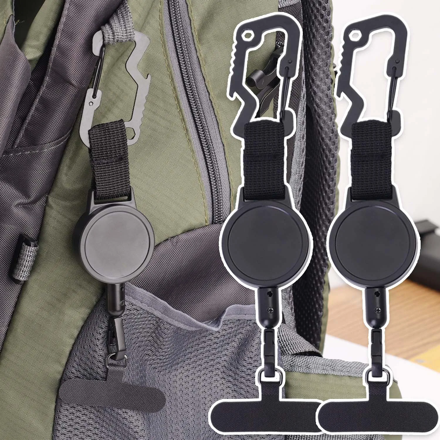 Cordón para teléfono antipérdida ajustable para exteriores, correa para la muñeca, mochila desmontable, cuerda colgante con Clip de parche, cordón corto para teléfono móvil