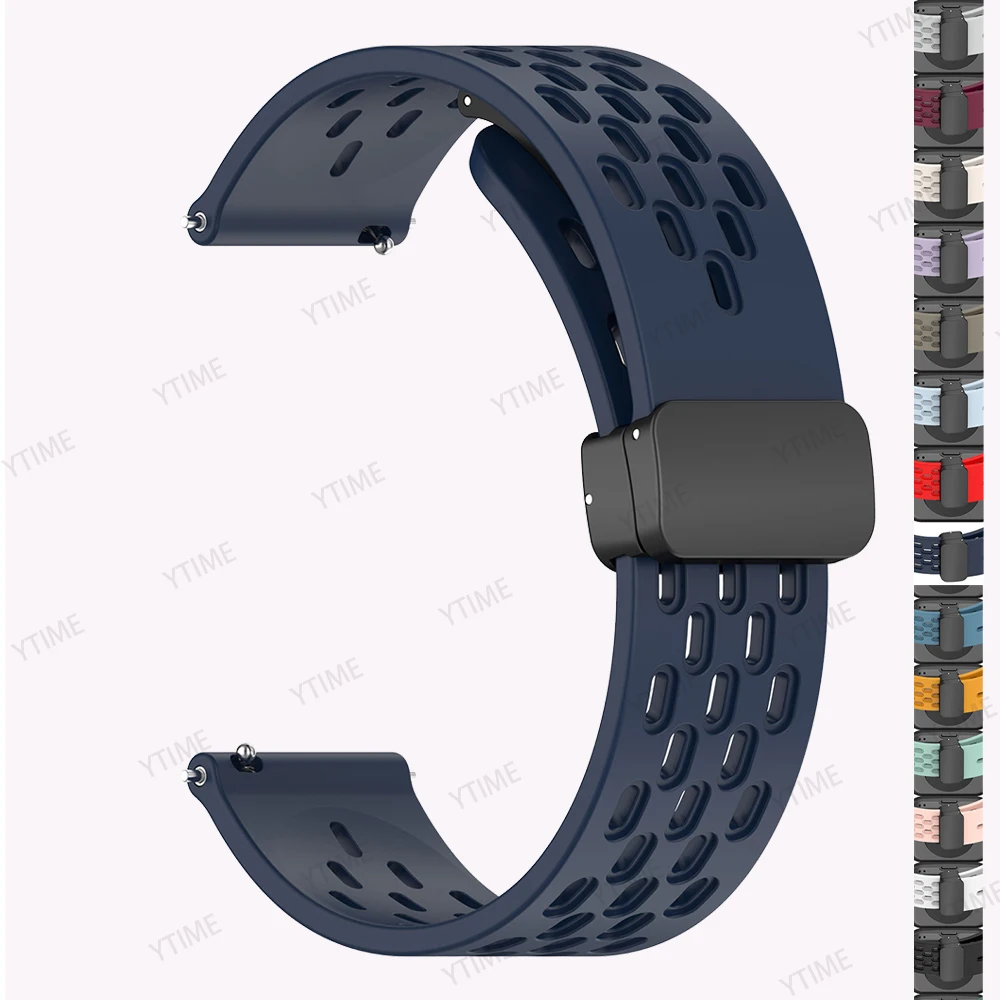 Correa con hebilla plegable magnética para Amazfit Bip 6 5 Correa GTR 4 3 Pro 2 2E SmartWatch correa de silicona de 22mm para pulsera Amazfit Bip6
