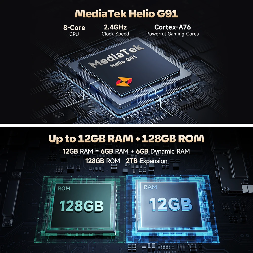 【Estreno mundial】Teléfono robusto Ulefone Armor X16 4G, batería de 10360 mAh, hasta 12 GB de RAM, 128 GB de ROM, 120 Hz, pantalla de 6,56", NFC, Android 15, cámara nocturna - imagen 3