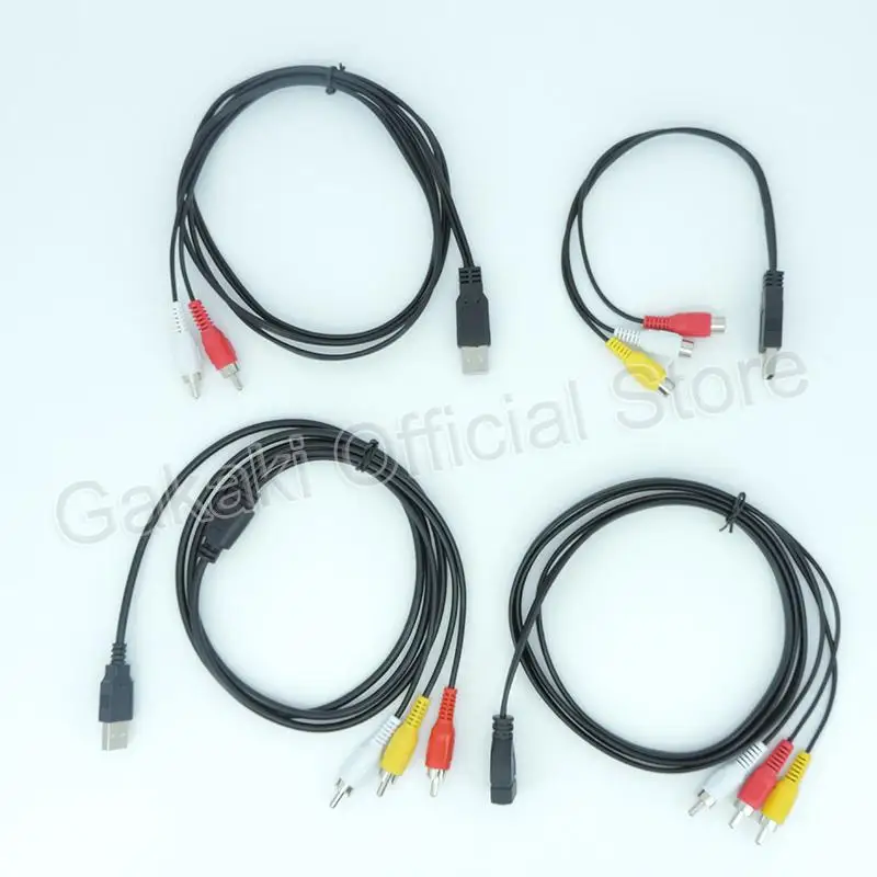 USB A 2,0 hembra macho a 2 3 Rca 2/3RCA macho hembra AV enchufe adaptador conector Cable PC TV HDTV AUX Audio Video - imagen 4