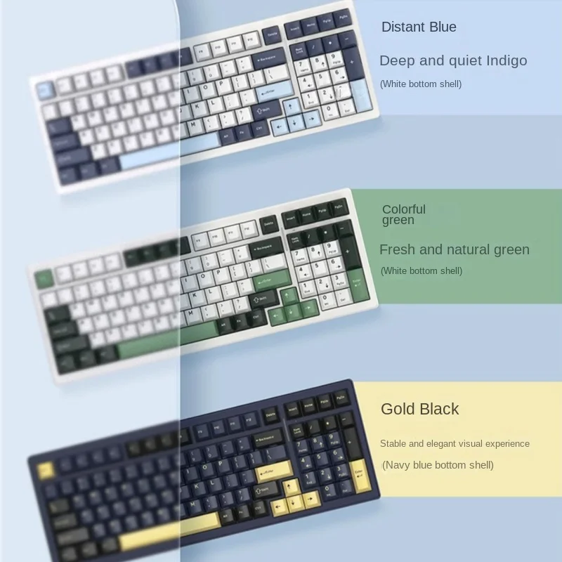 VGNS99 Bluetooth, tres modos, intercambiable en caliente, estructura de junta ranurada de una sola tecla, Teclado mecánico personalizado, Teclado mecánico de 98 teclas - imagen 4