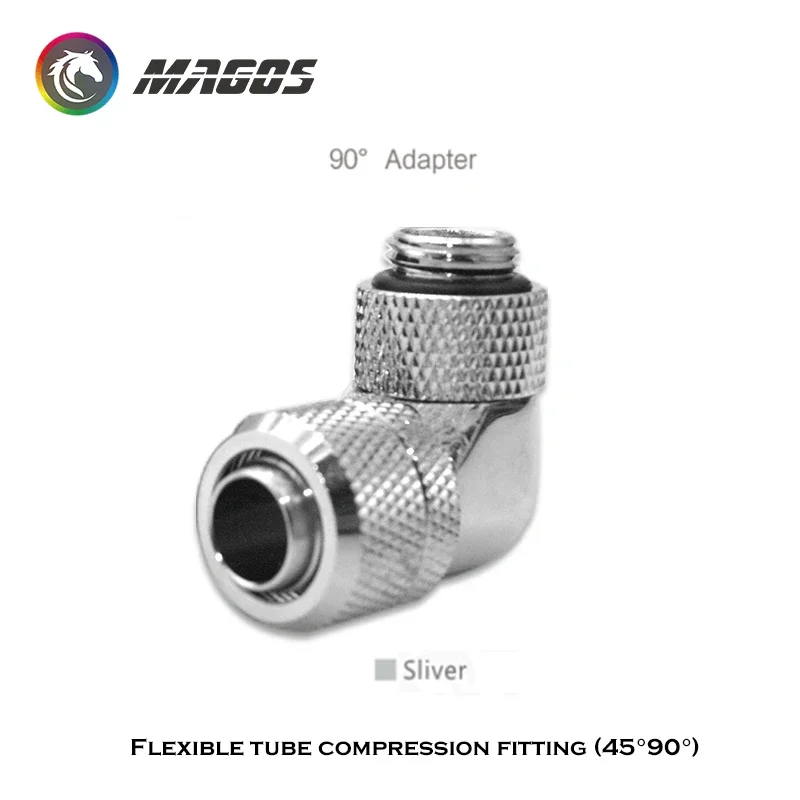 Conector Manguera Ángulo 45 9,5x+90 Grados 12,7MM Accesorio Compresión Tubería Flexible G1/4 3/8 Pulgadas Negro/Plateado - imagen 5
