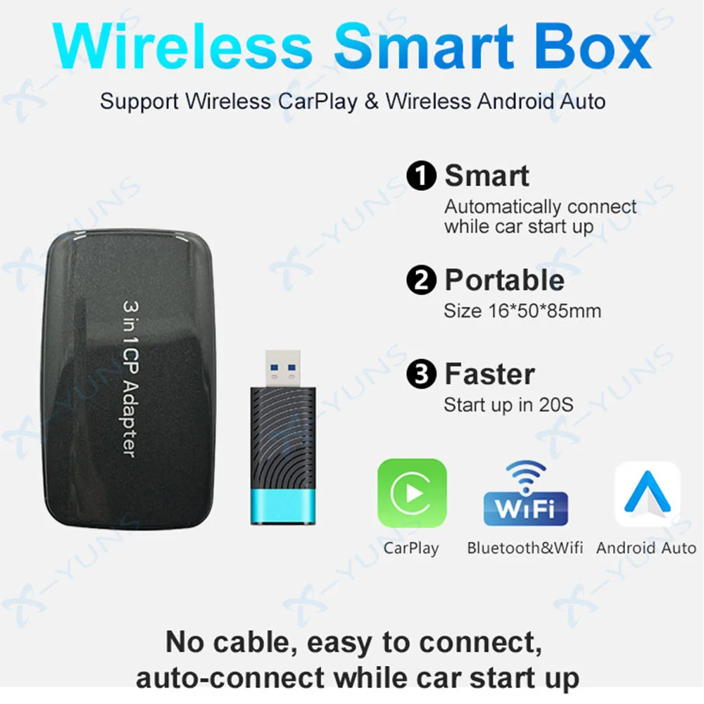 IHeylinkit Smart Box inalámbrico Android Auto CarPlay adaptador Android 11 Dongle Mirrorlink Plug and Play accesorios de coche unidad USB - imagen 2