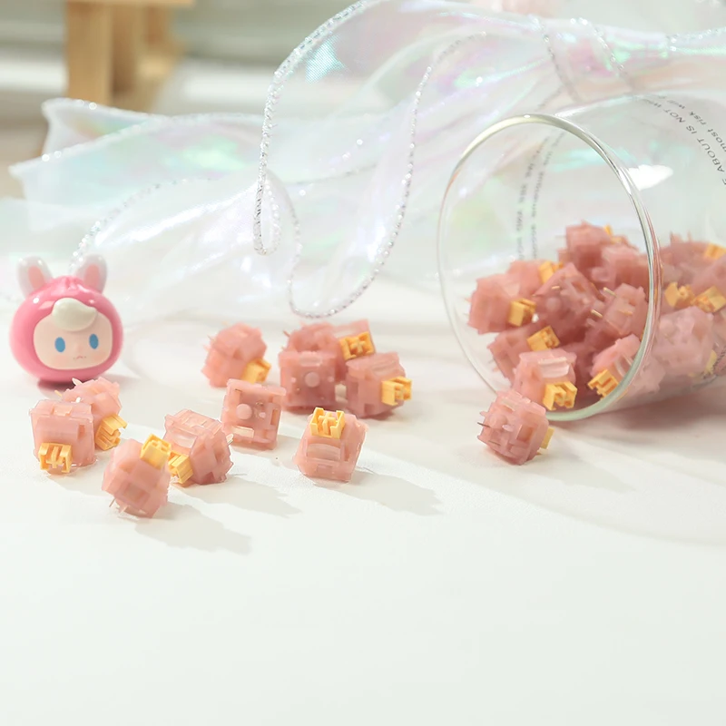 Outemu V3 interruptores silenciosos/clicky Lemon Peach interruptor de teclado mecánico 5 pines lubricante RGB Gaming MX interruptores táctiles lineales - imagen 2