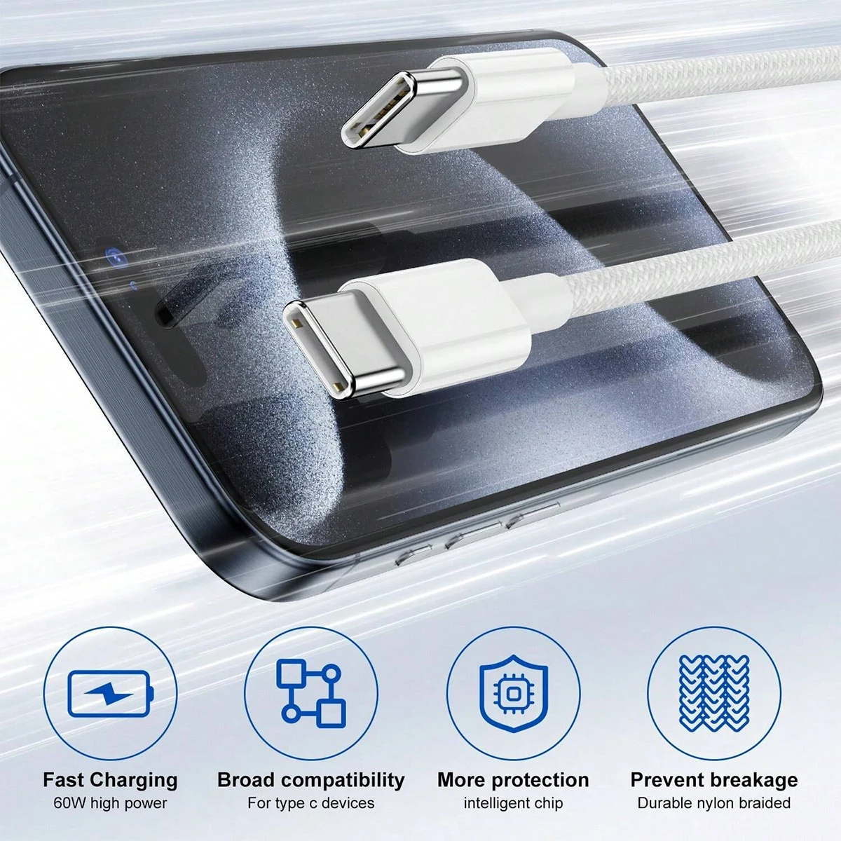 Cargador rápido USB-C PD de 35W para iPhone 16 Pro Max 15 Plus Samsung Moto Pixel Huawei Honor realme Cable de carga rápida Dual tipo C - imagen 3