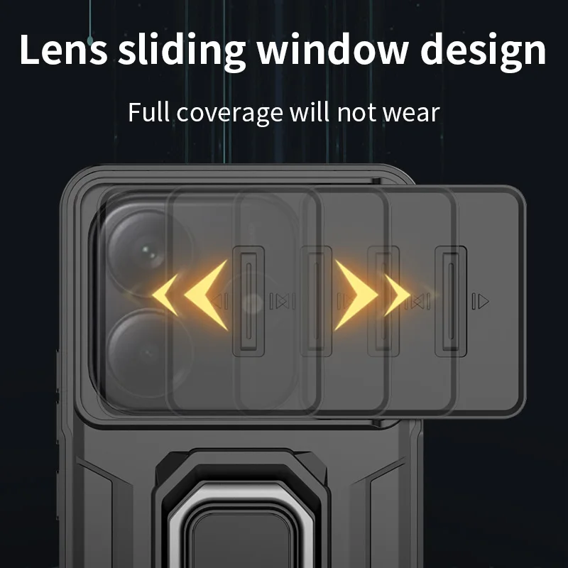 Para Redmi 15C funda para Xiaomi Redmi 15C Fundas soporte de anillo de batalla soporte deslizante Windows funda de teléfono a prueba de golpes Redmi 15C - imagen 3