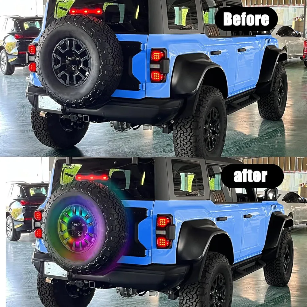 BTLIFE-RGB luz de freno de neumático de repuesto para Ford Bronco 2021-2024 actualización tercera luz trasera de freno luz de freno de montaje alto - imagen 3