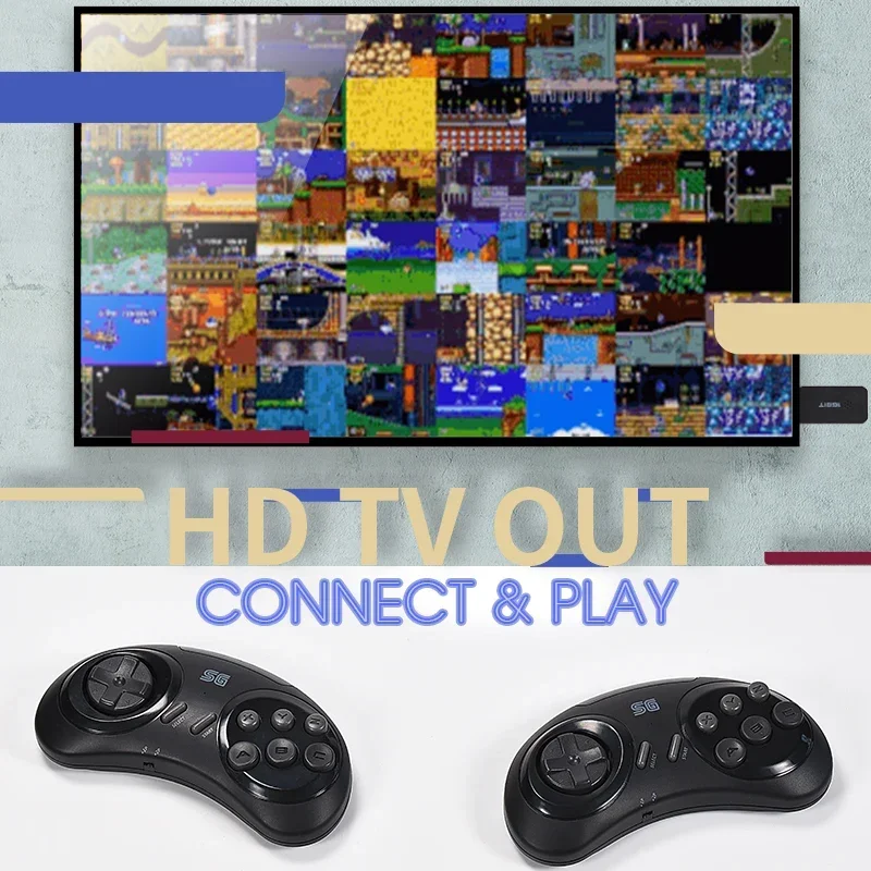 DATA FROG Consola de juegos inalámbrica retro de 16 bits Compatible con HDMI TV Stick con 900 juegos clásicos para sistemas compatibles con Sega y FC - imagen 3