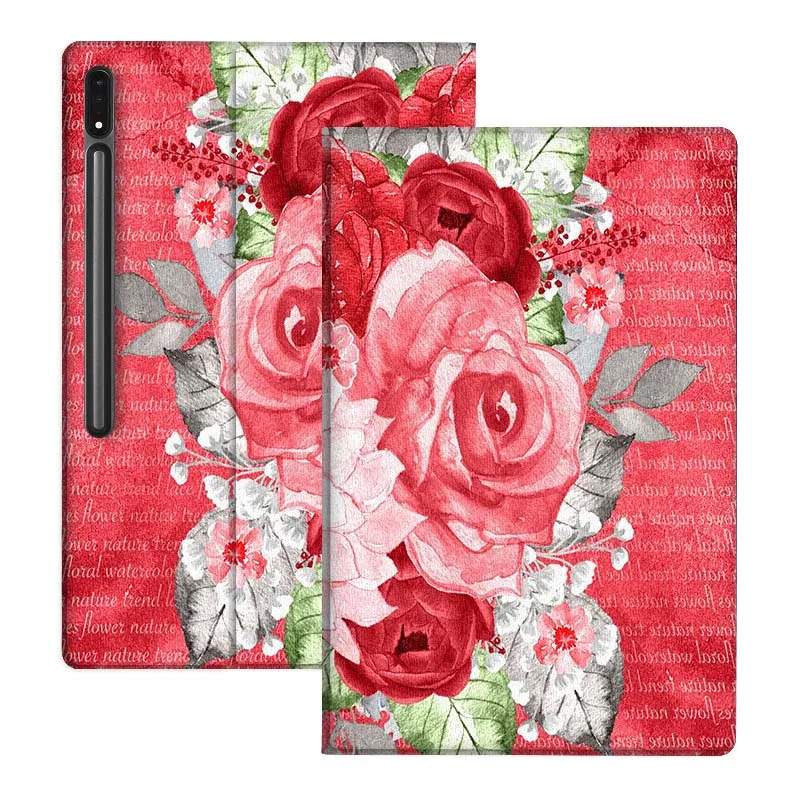 Arte flor peonía rosa Retro para Samsung Galaxy Tab S7 S8 S9 S10 11 12,4 13,1 FE Plus Lite pulgadas funda para tableta - imagen 5