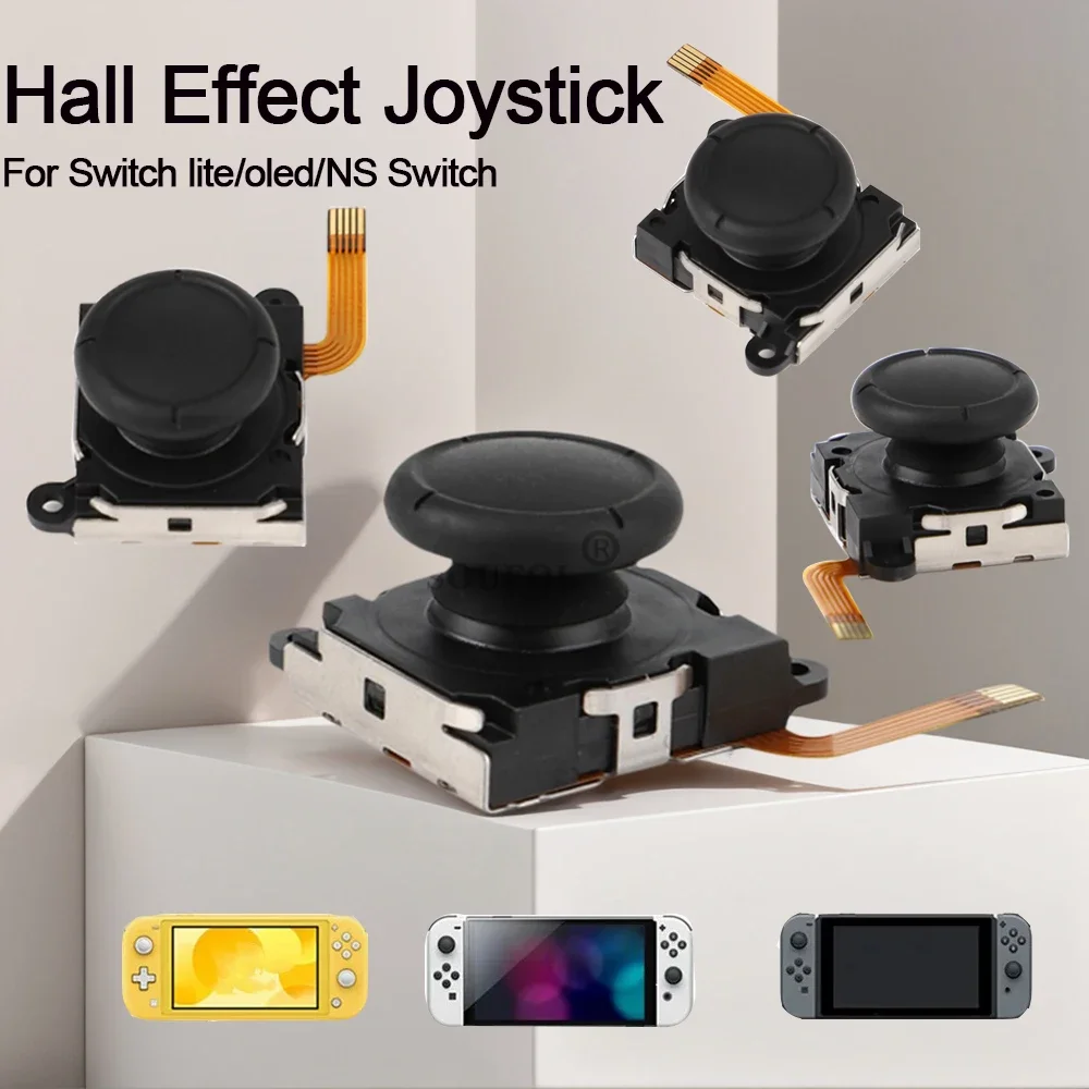 Joystick de efecto Hall, Joysticks de detección Hall para Switch/Lite/OLED Joycon, palanca de pulgar analógica 3D, sin palos electromagnéticos a la deriva