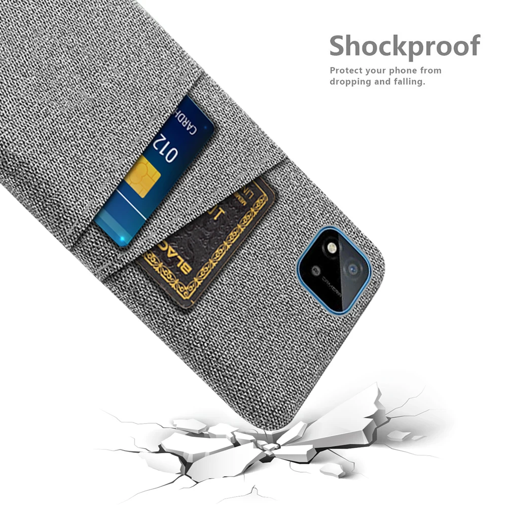 Funda para Realme C11 2021, Funda RealmeC11 C 11 2020, Funda para Realme C11 2021, tela de doble tarjeta, Funda de negocios de lujo