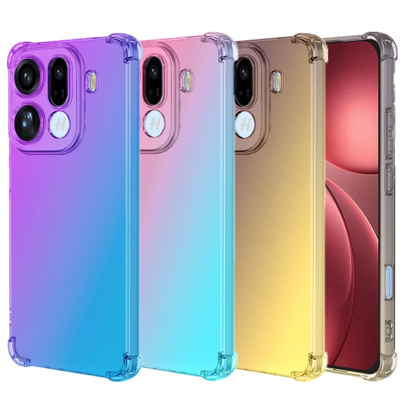 Funda de TPU con gradiente a prueba de golpes de cuatro esquinas para OPPO Find X9 Pro, funda protectora, Fundas Coque Capa
