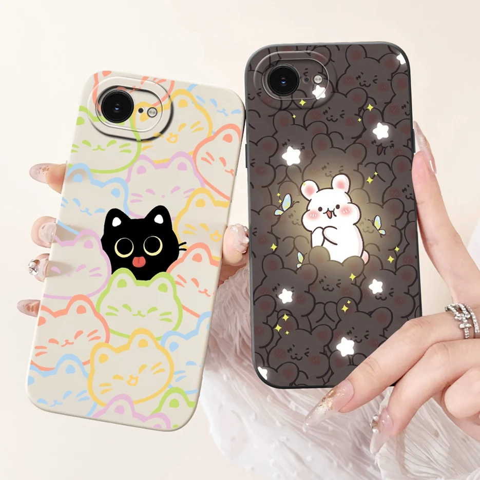 Para Apple iPhone 16E funda única de dibujos animados funda de teléfono de silicona suave para iPhone SE 4 iPhoneSE 2025 iPhone16e funda trasera Coque - imagen 5
