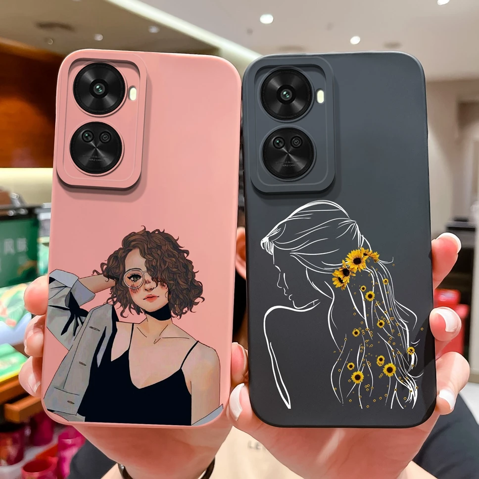 Para Huawei Nova 12 SE Funda moda bonita dulce chica suave silicona líquida antideslizante a prueba de golpes Funda protectora trasera del teléfono