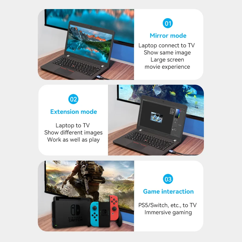 Vention Cable Compatible con HDMI 4K 2,0 Cabo para PS4 Xiaomi Mi Box interruptor divisor Cable de Audio de 60Hz para Apple TV Cable de vídeo HDMI - imagen 5