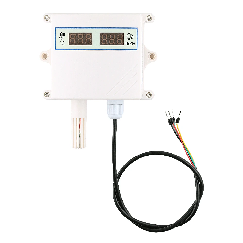 Sonda de Sensor de temperatura y humedad con transmisor de pantalla Digital, RS485, analógico, 0-5V, 0-10V, 4-20Ma, impermeable