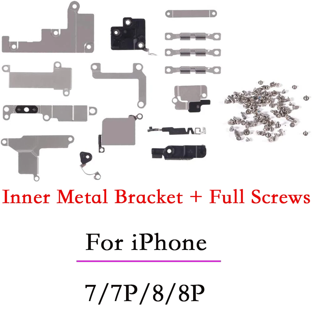 Kits de soporte interno de metal pequeños + tornillos de juego completos para reemplazo de iPhone 7 7P 8 Plus
