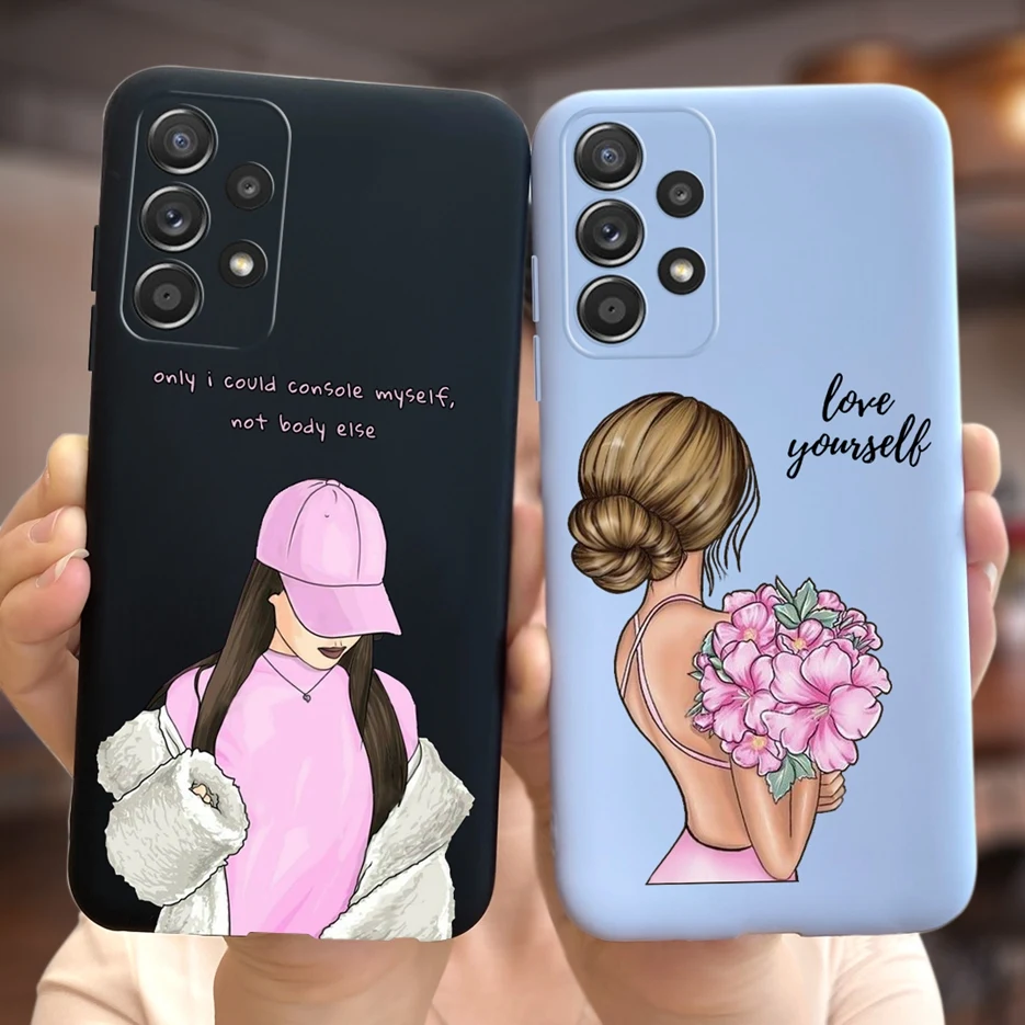 Funda de silicona suave para Samsung Galaxy A23, carcasa trasera SM-A235F con flores para chicas bonitas, Galaxy A23 A 23