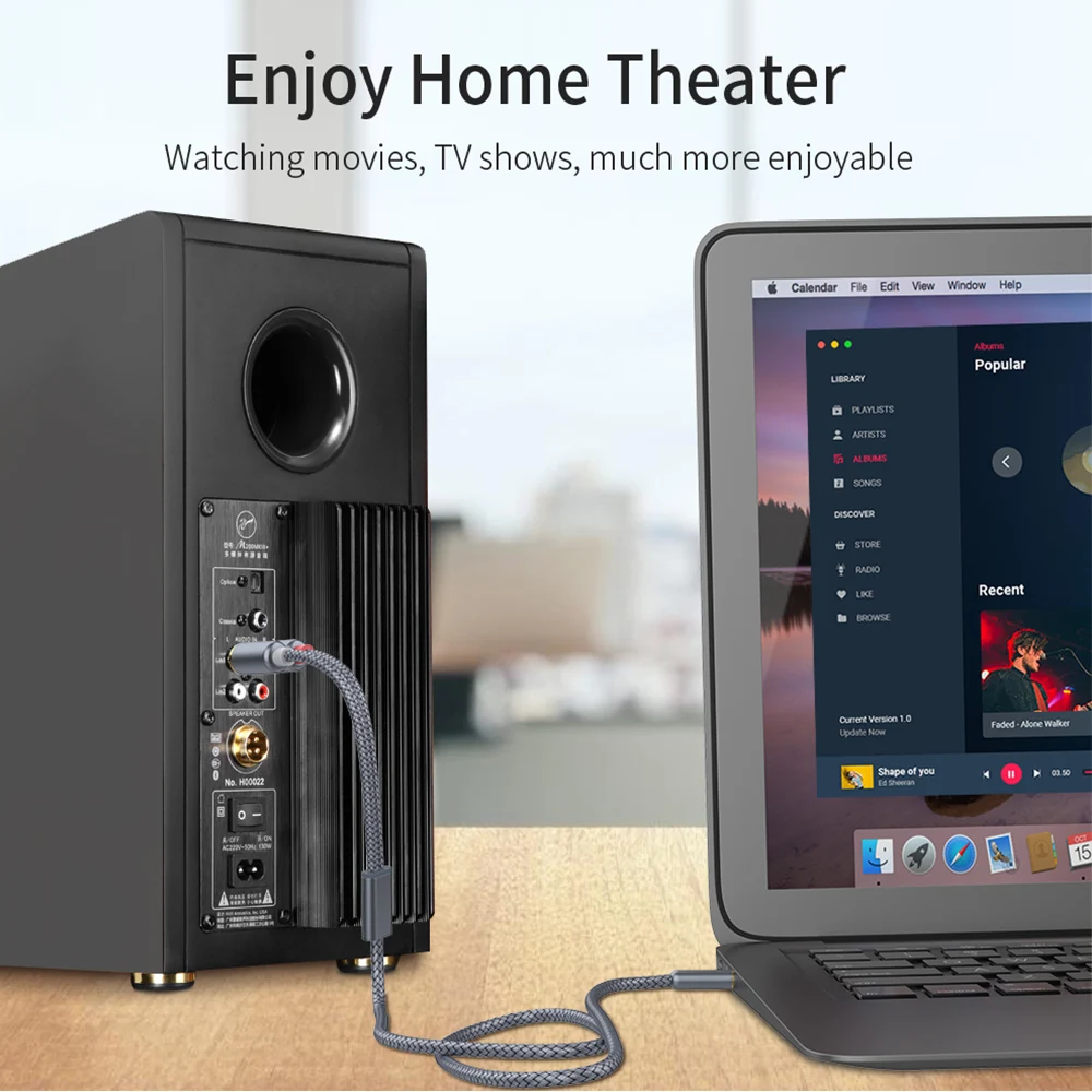 Essager Cable RCA conector de 3,5mm a 2 RCA Cable de Audio auxiliar 3,5mm a 2RCA adaptador macho divisor para TV Box apple tv Cable de altavoz - imagen 4