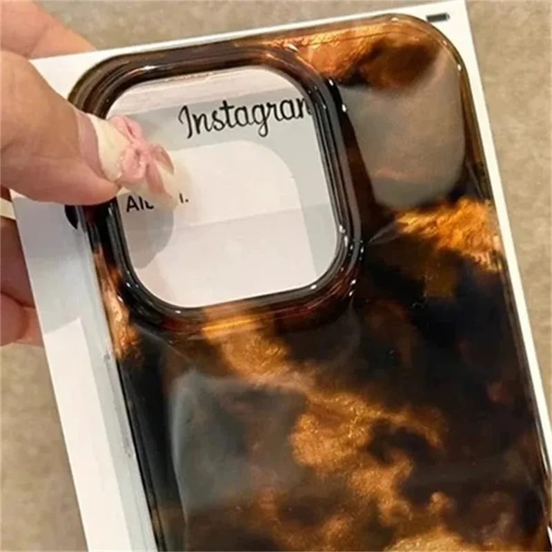 Funda de teléfono de silicona con diseño de vórtice, mezcla ámbar, negro y marrón, para iPhone 16 11 12 13 14 15 17 Pro Max X XS XR 7 8 Plus, funda suave - imagen 5