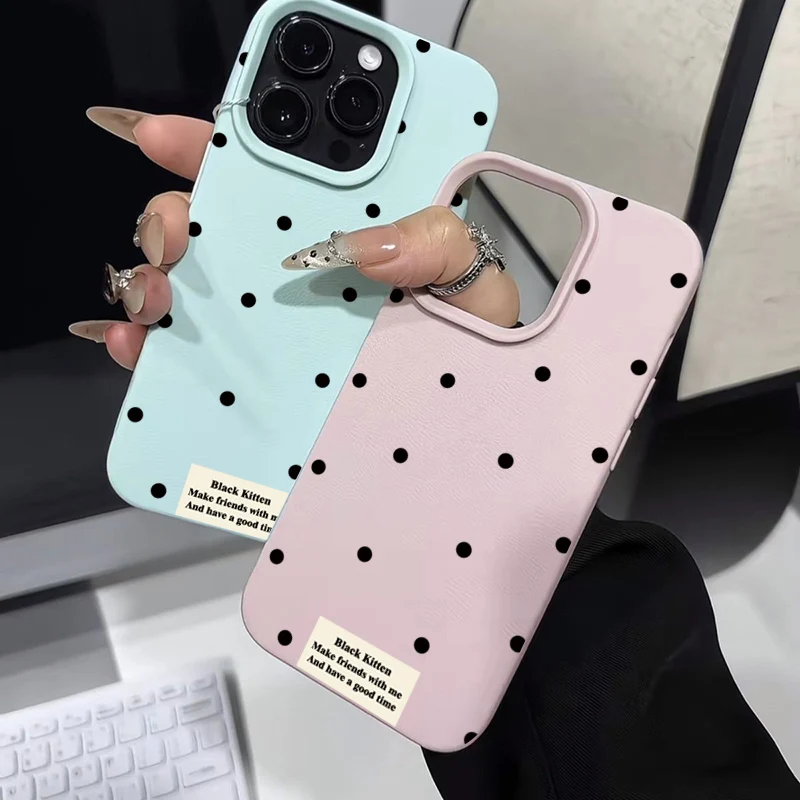 Funda de teléfono de silicona con diseño de lichi Poin de onda negra para iPhone 12 13 14 15 16 Pro Max XS XR 16 15 14 Plus cubierta de parachoques a prueba de golpes - imagen 5
