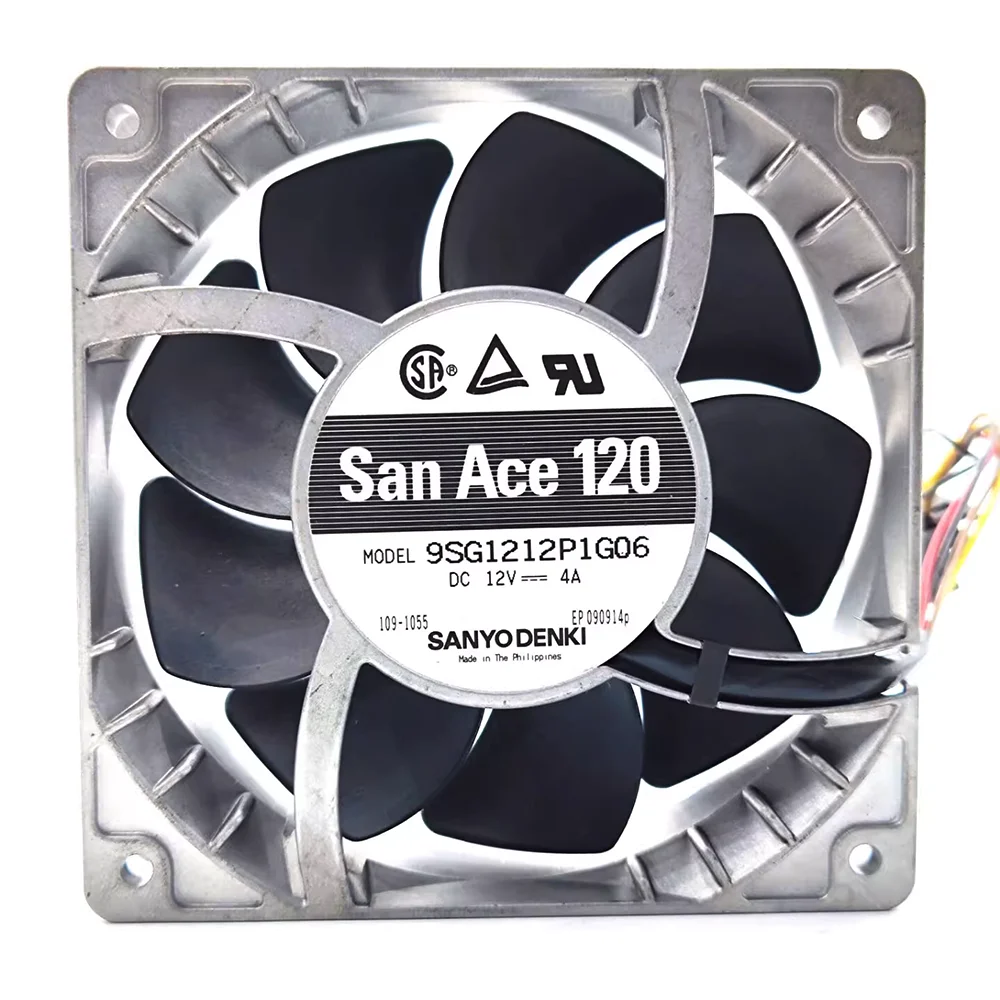 9SG1212P1G06 ventilador de alta temperatura para Sanyo, nuevo ventilador de 12cm, 12038, 12V, 4A