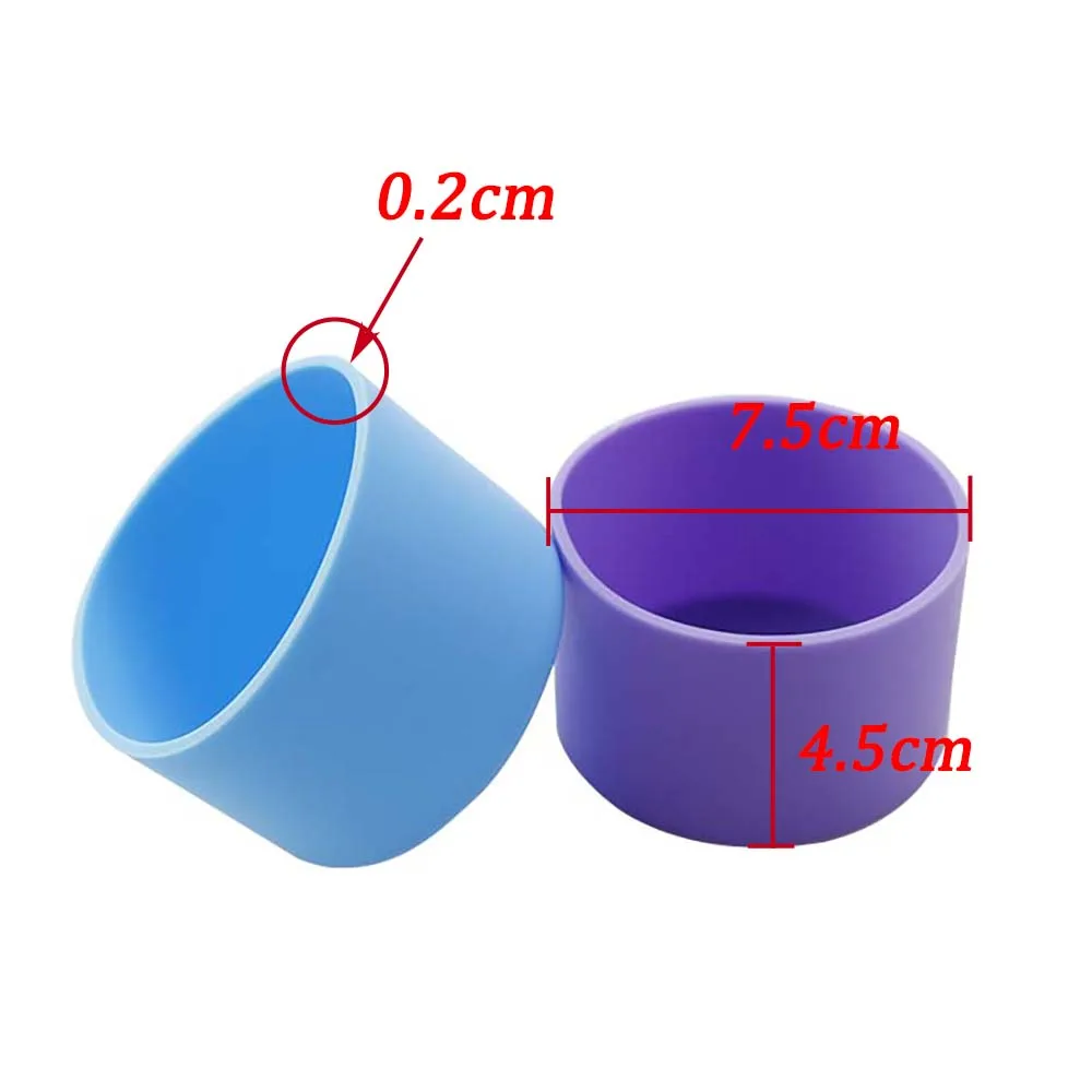 Cubierta de silicona antideslizante con aislamiento térmico, Base de soporte de Taza, cubierta protectora inferior de vidrio, 7,5 CM - imagen 2