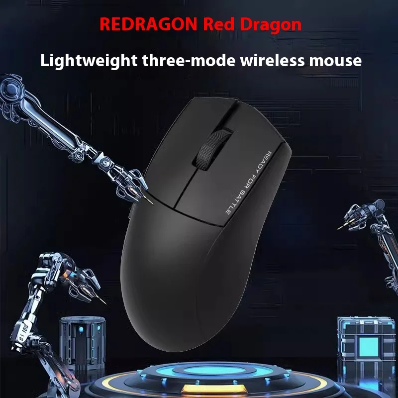 REDRAGON G49 ratón inalámbrico 4K PAW3395 bajo retardo Bluetooth tres modos e-sports Gaming Mouse ligero PC Gamer accesorios Gif - imagen 2