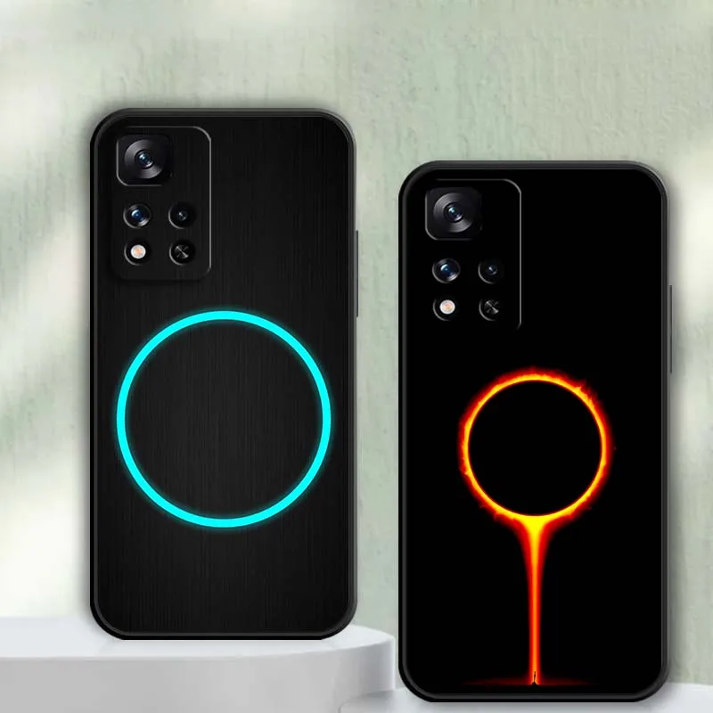 Fibra de carbono redondo fresco para Xiaomi Redmi Note 14 13 12S 11E 11 11S 11T Pro Plus 4G 5G negro suave TPU funda de teléfono - imagen 5