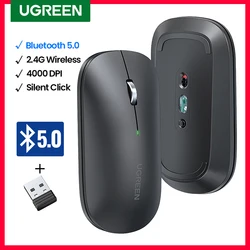 Ugreen Ratón Inalámbrico Bluetooth 5.0 Dual Silencioso 4000 DPI