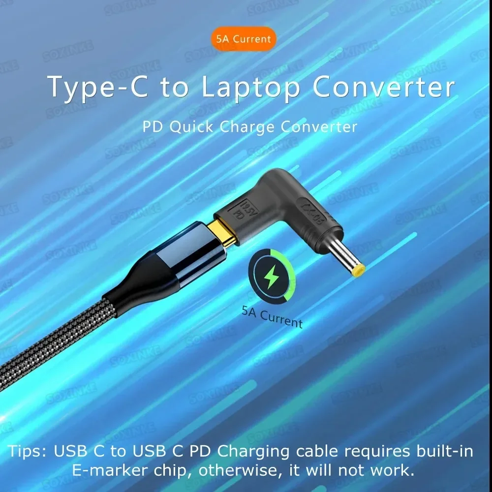 Cargador USB-C 100W Universal Portátil – Asus Lenovo HP Dell Acer Samsung