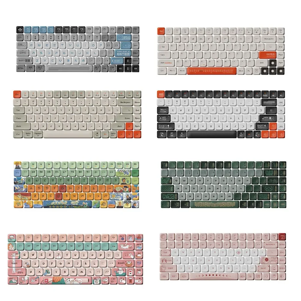 Lofree-teclas temáticas de 84/100 teclas para teclado mecánico Xiaoshun de perfil bajo, juego de teclas resistentes al aceite sublimadas con tinte PBT - imagen 5