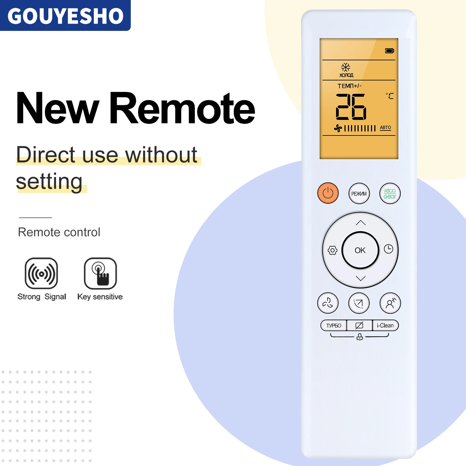 Nuevo RG10A7(B2S)BGEF para Midea aire acondicionado Control remoto AC