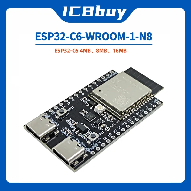 Placa de desarrollo de ESP32-C6-N8 ESP32 C6 N8, placa de demostración Wi-Fi6 / Bluetooth5 / Zigbee/Thread Core Board
