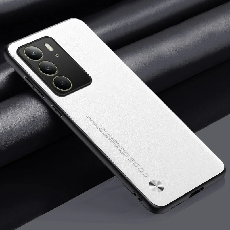 Funda de teléfono de cuero PU para Realme C75, funda trasera suave a prueba de golpes de piel lisa para RealmeC75
