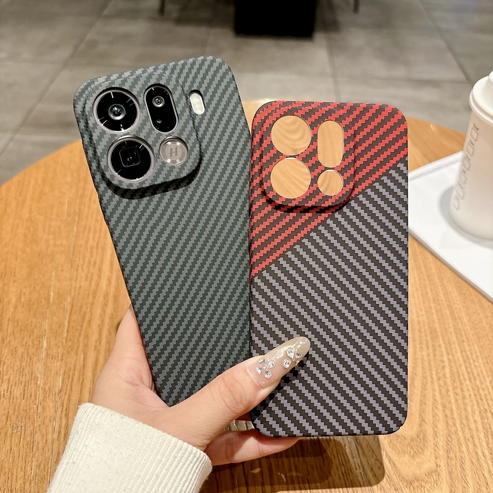 Funda para OPPO Find X9 Pro PC diseño de textura de fibra de carbono cubierta dura mate para OPPO Find X8 Ultra X8S + parachoques fino a prueba de golpes