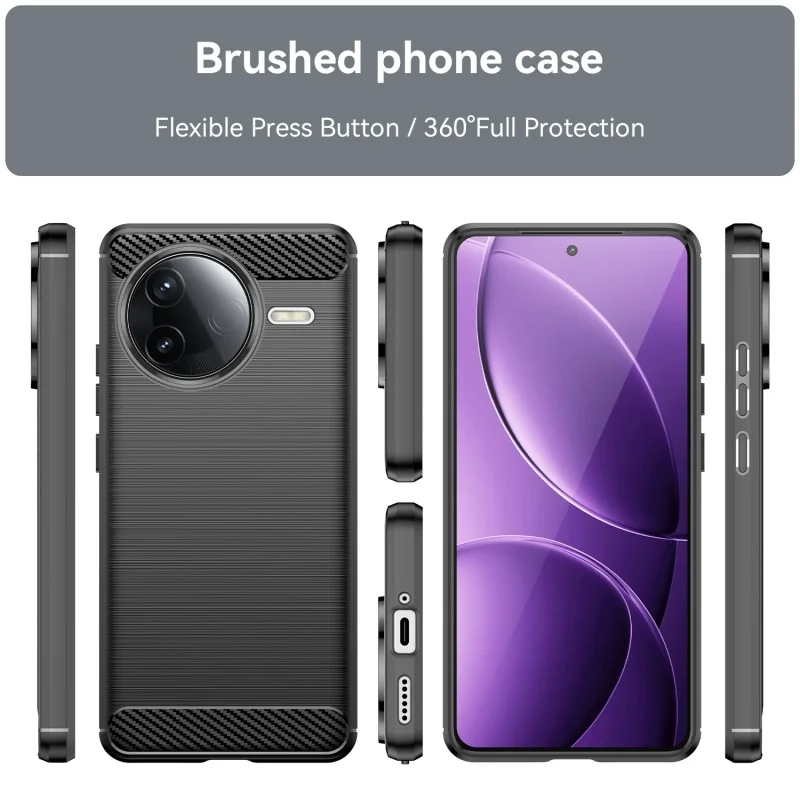 Para funda Poco F7 Ultra funda Xiaomi Poco F7 Ultra Capas fibra de carbono a prueba de golpes armadura trasera TPU Fundas suaves Poco F7 Ultra - imagen 3