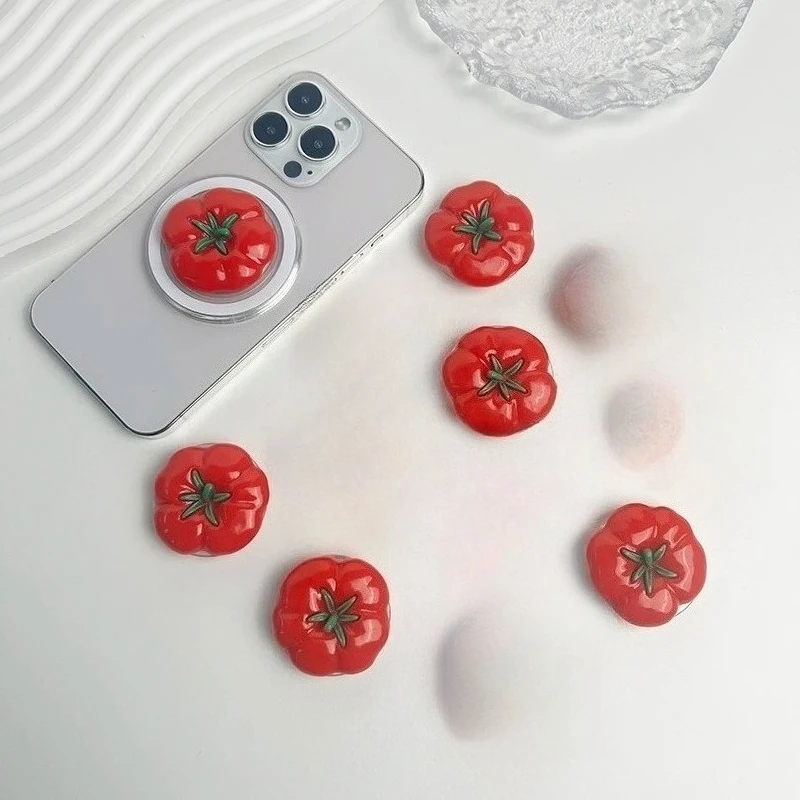 Soporte para teléfono con tomate bonito, soporte magnético para teléfono con agarre para Magsafe, IPhone, Mac, Samsung, anillo seguro, soporte expansible para dedo - imagen 3