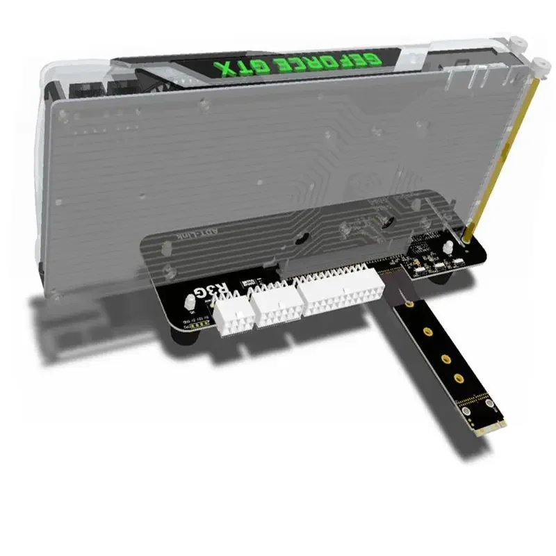 Cable elevador PCIe 4,0 X4, soporte para tarjeta gráfica externa, 64Gbs, M.2 Key M NVMe, Gen 4/3 eGPU, para ordenador portátil y Notebook - imagen 5
