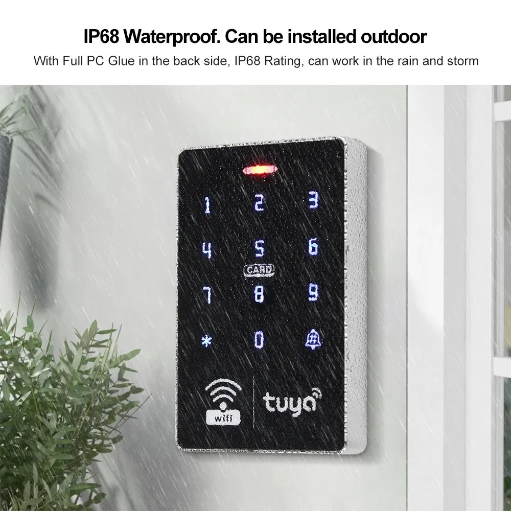 5YOA S10W Tuya Control de acceso aplicación remota cerradura de puerta inteligente IP68 impermeable teclado sin llave WIFI independiente EM tarjeta RFID entrada de puerta - imagen 4